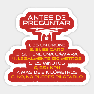 Drone Pregunta Español Sticker